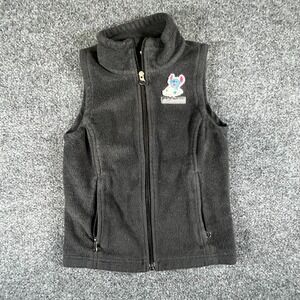 Columbia Sportswear Benton Springs Fleece Vest Girls Small (7/8) Black Mock Neck